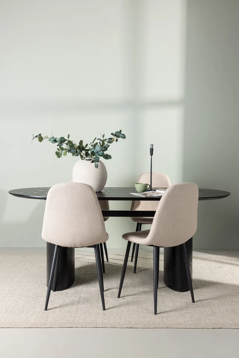 Esstischset Isolde mit den Stühlen Polar