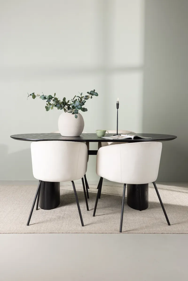 Esstischset Isolde mit den Stühlen Berit