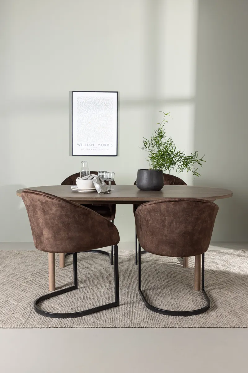 Esstischgarnitur Andy mit den Stühlen Abend