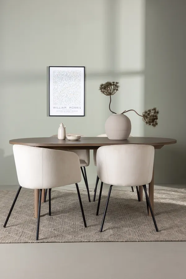 Esstischgarnitur Andy mit den Stühlen Berit