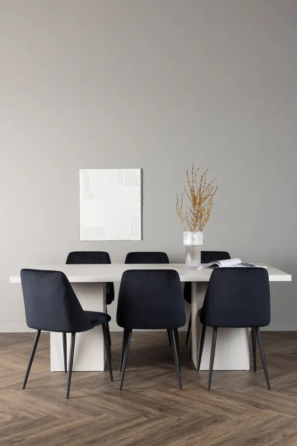 Esstischgarnitur Olga mit den Stühlen Night