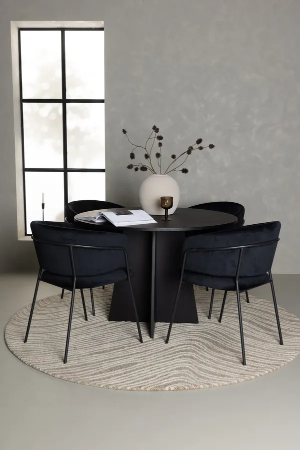 Esstischgarnitur Bootcut mit den Stühlen Selma