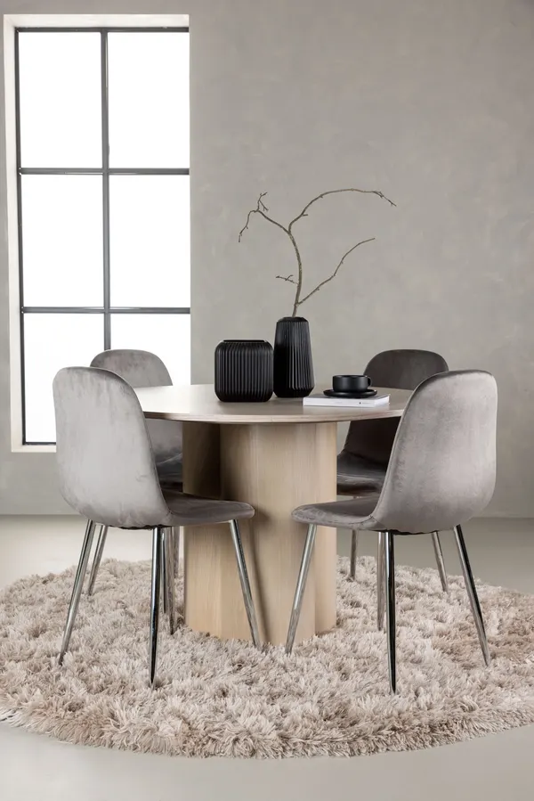 Esstischgarnitur Olivia mit den Stühlen Eva