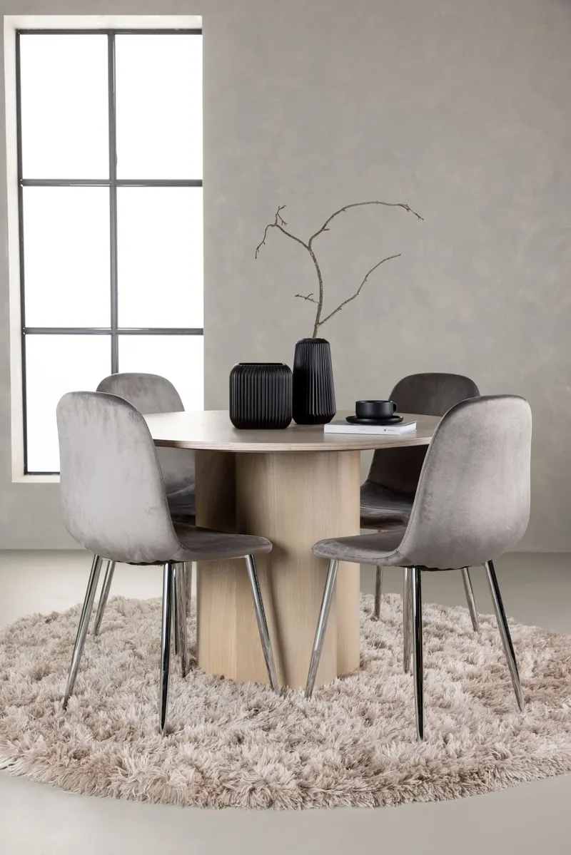 Esstischgarnitur Olivia mit den Stühlen Eva