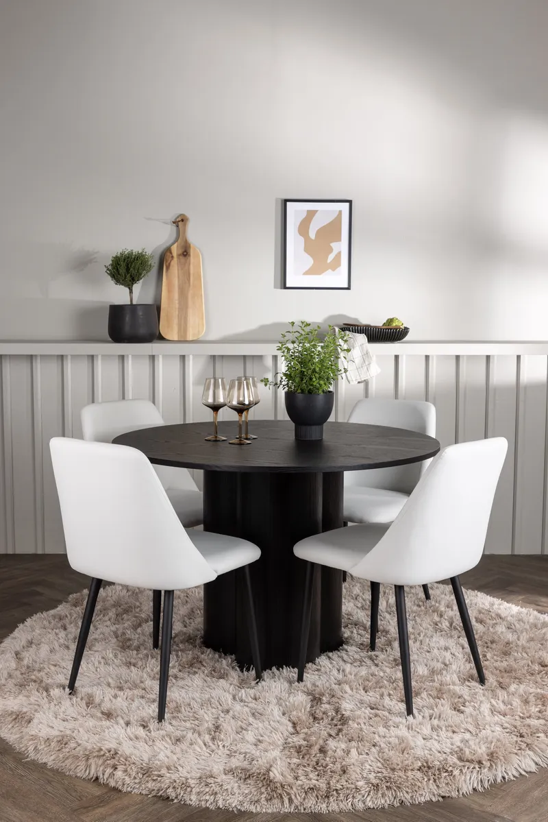 Esstischgarnitur Olivia mit den Stühlen Night