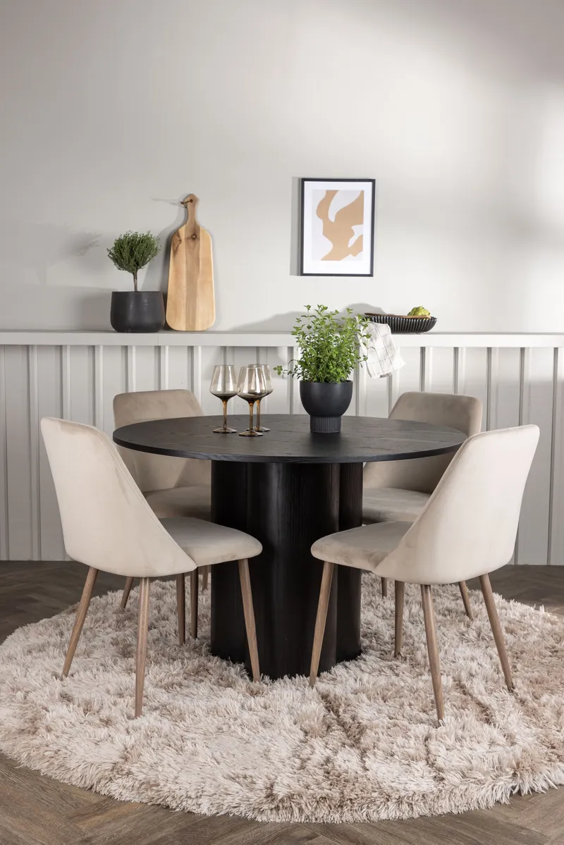 Esstischgarnitur Olivia mit den Stühlen Night