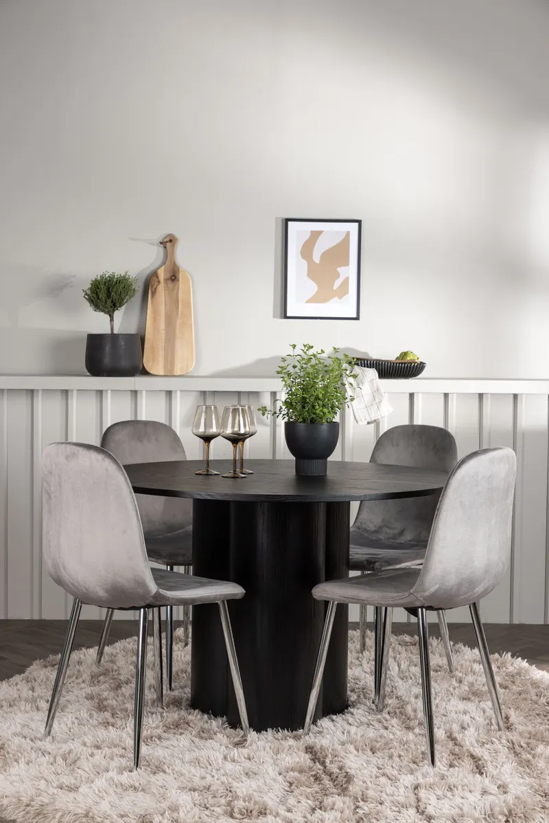 Esstischgarnitur Olivia mit den Stühlen Eva