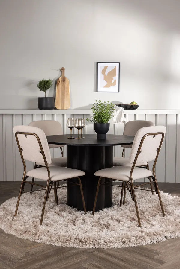 Esstischgarnitur Olivia mit den Stühlen Seda