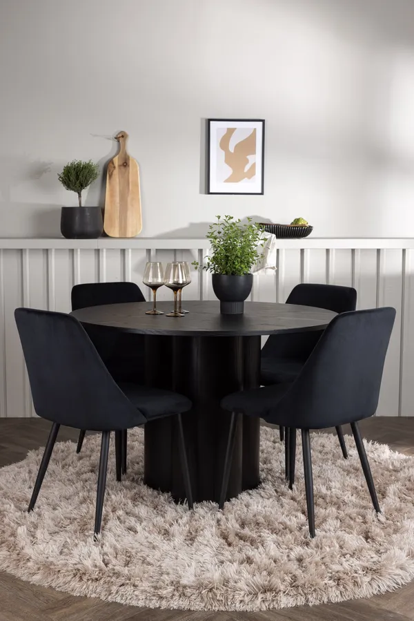 Esstischgarnitur Olivia mit den Stühlen Night