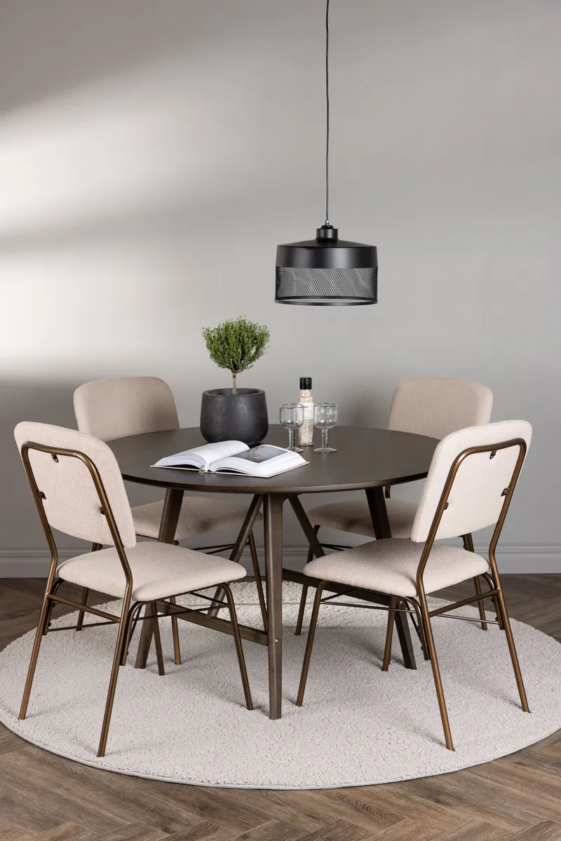 Esstischgarnitur Kaseindon mit den Stühlen Seda