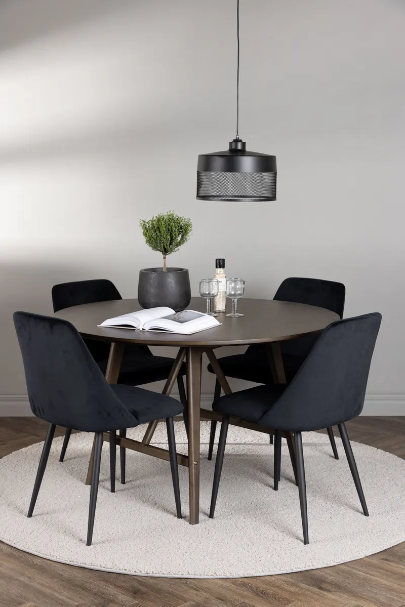 Esstischgarnitur Kaseindon mit den Stühlen Night