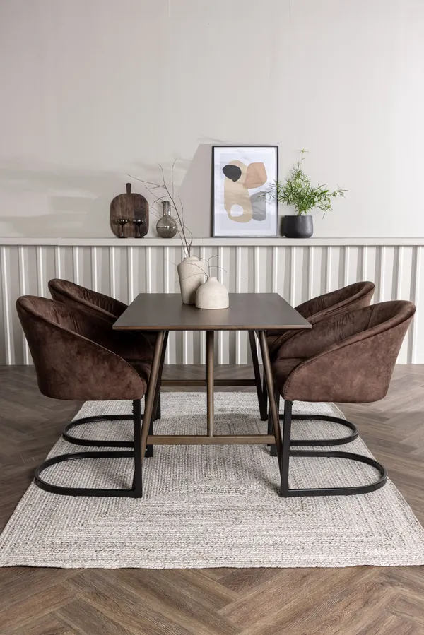 Esstischgarnitur Kaseindon mit den Stühlen Abend