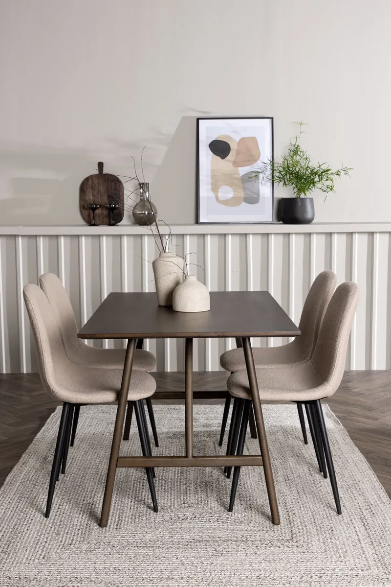 Esstischgarnitur Kaseindon mit den Stühlen Polar