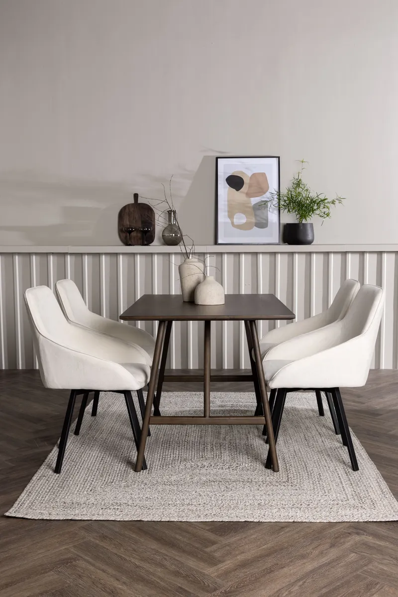 Esstischgarnitur Kaseindon mit den Stühlen Rosie