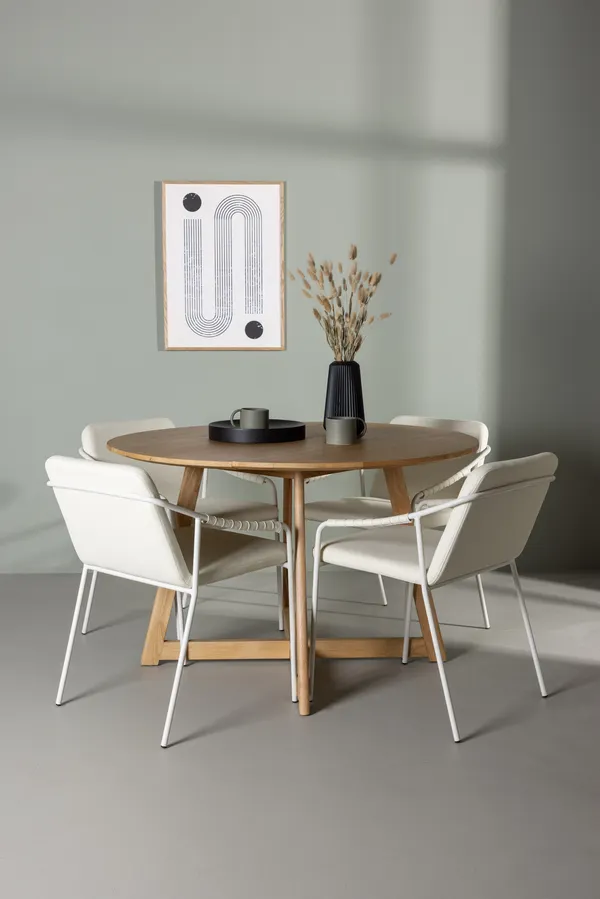 Esstischgarnitur Yadikon mit den Stühlen Tvist