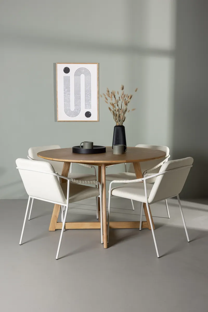 Esstischgarnitur Yadikon mit den Stühlen Tvist