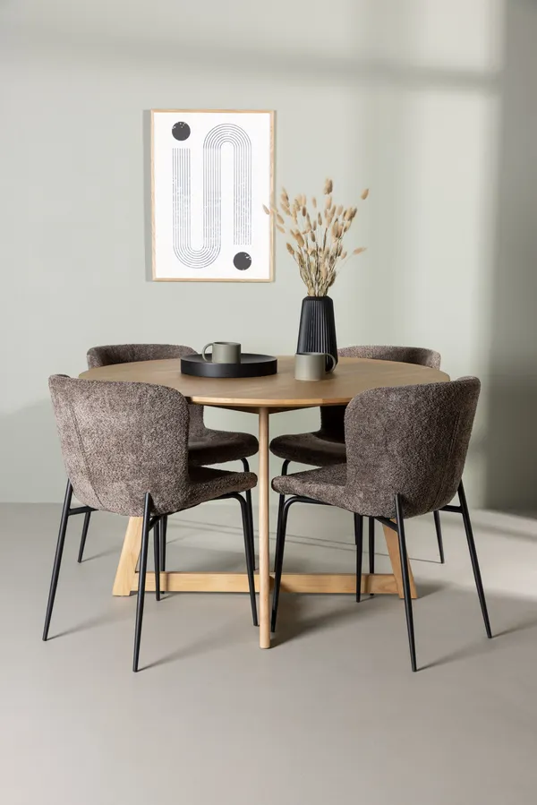 Esstischgarnitur Yadikon mit den Stühlen Modesto