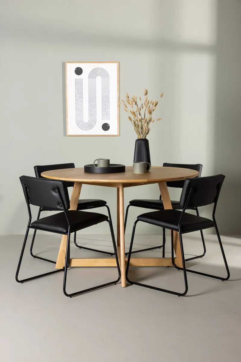 Esstischgarnitur Yadikon mit den Stühlen Kenth