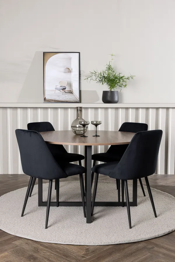 Esstischgarnitur Durango mit den Stühlen Night