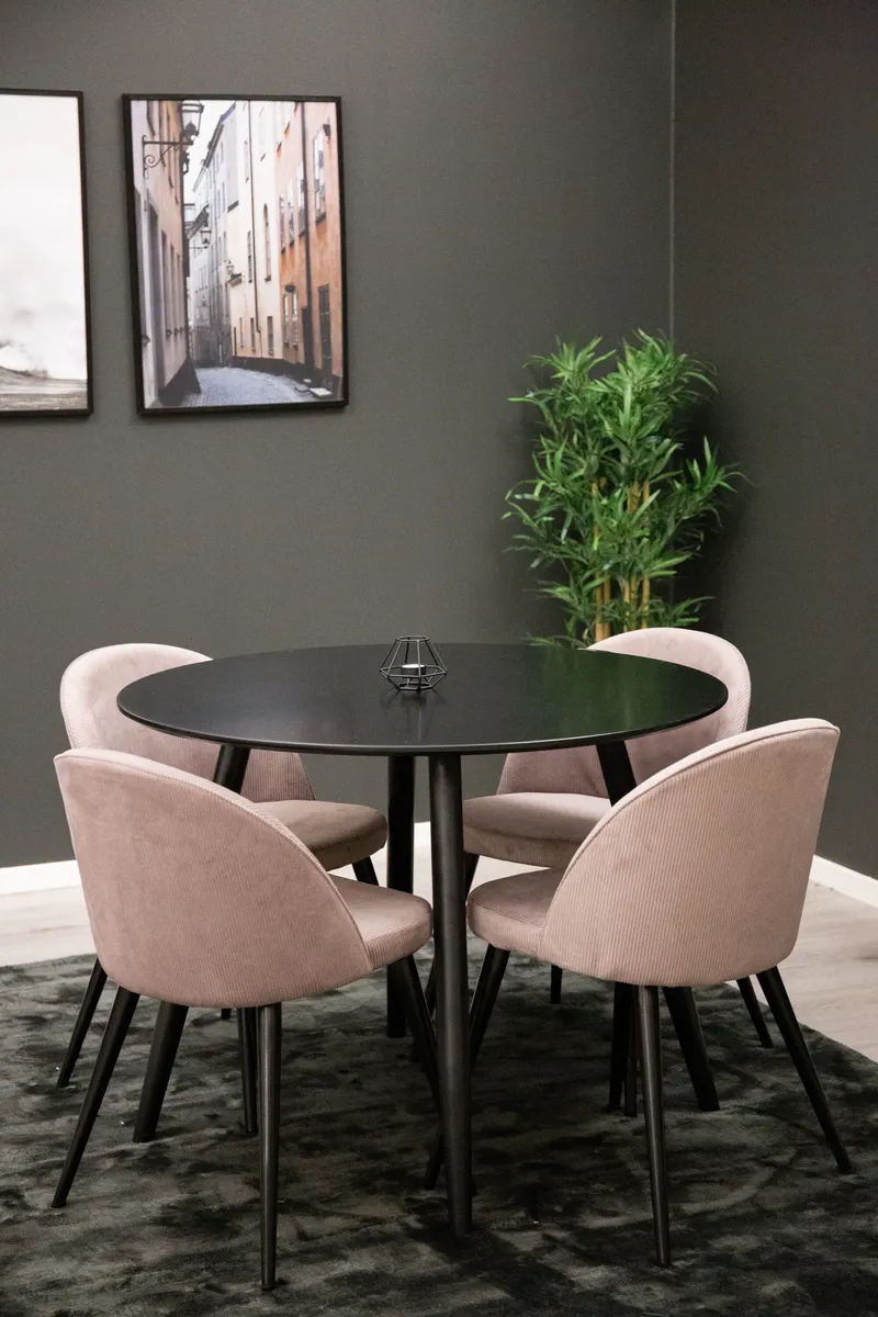 Esstischgarnitur Plaza mit Stühlen Samt