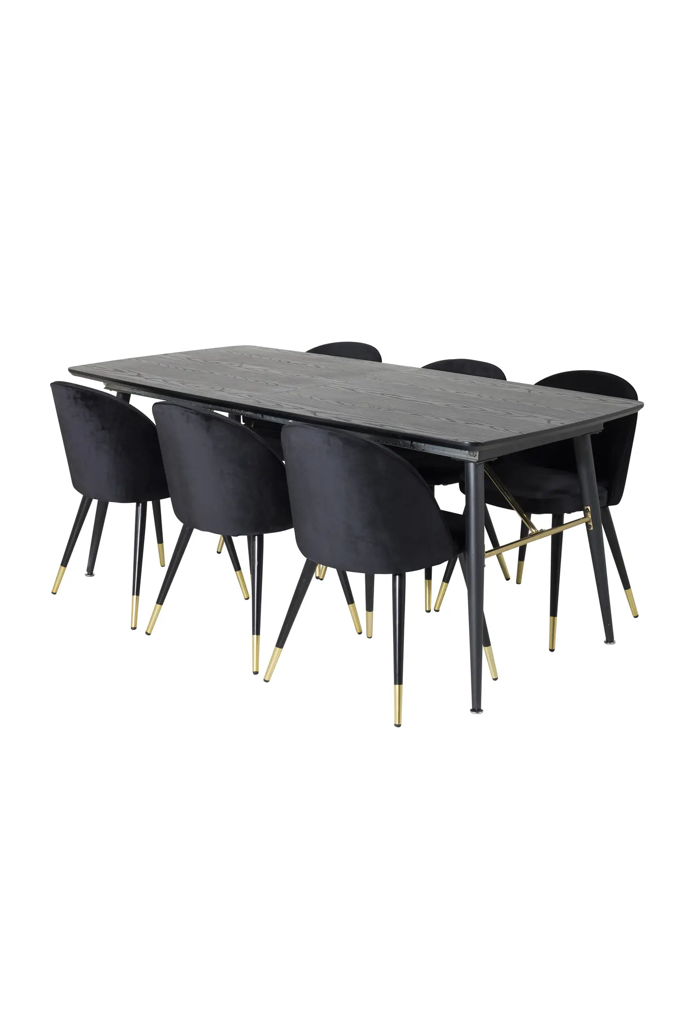 Gold Rechteckiges Esstischset – Ansicht 3