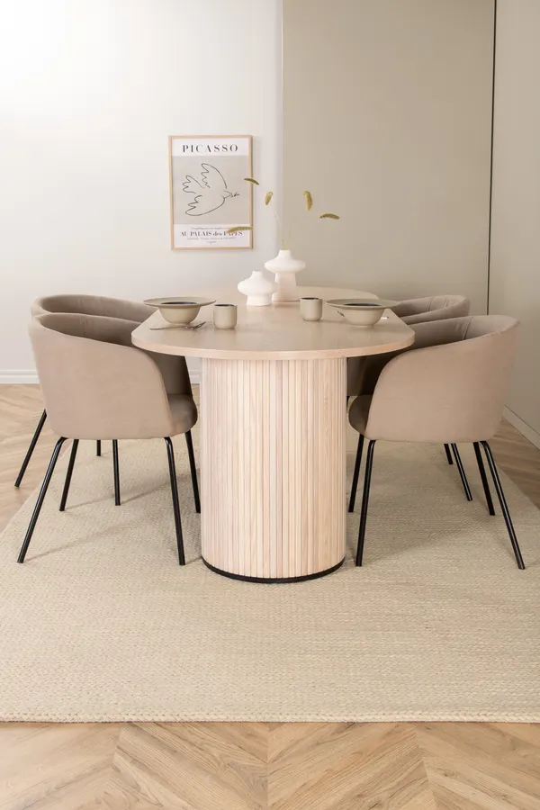 Bianca Oval Esstischgarnitur