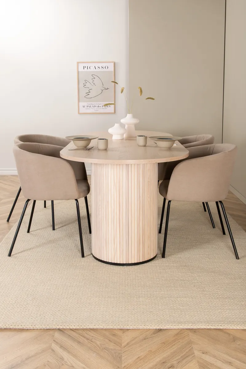 Bianca Oval Esstischgarnitur