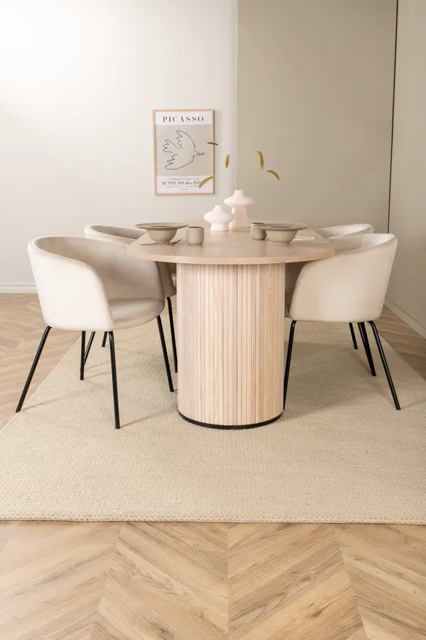 Bianca Oval Esstischgarnitur