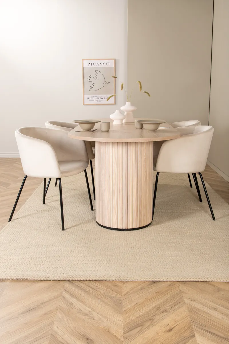 Bianca Oval Esstischgarnitur