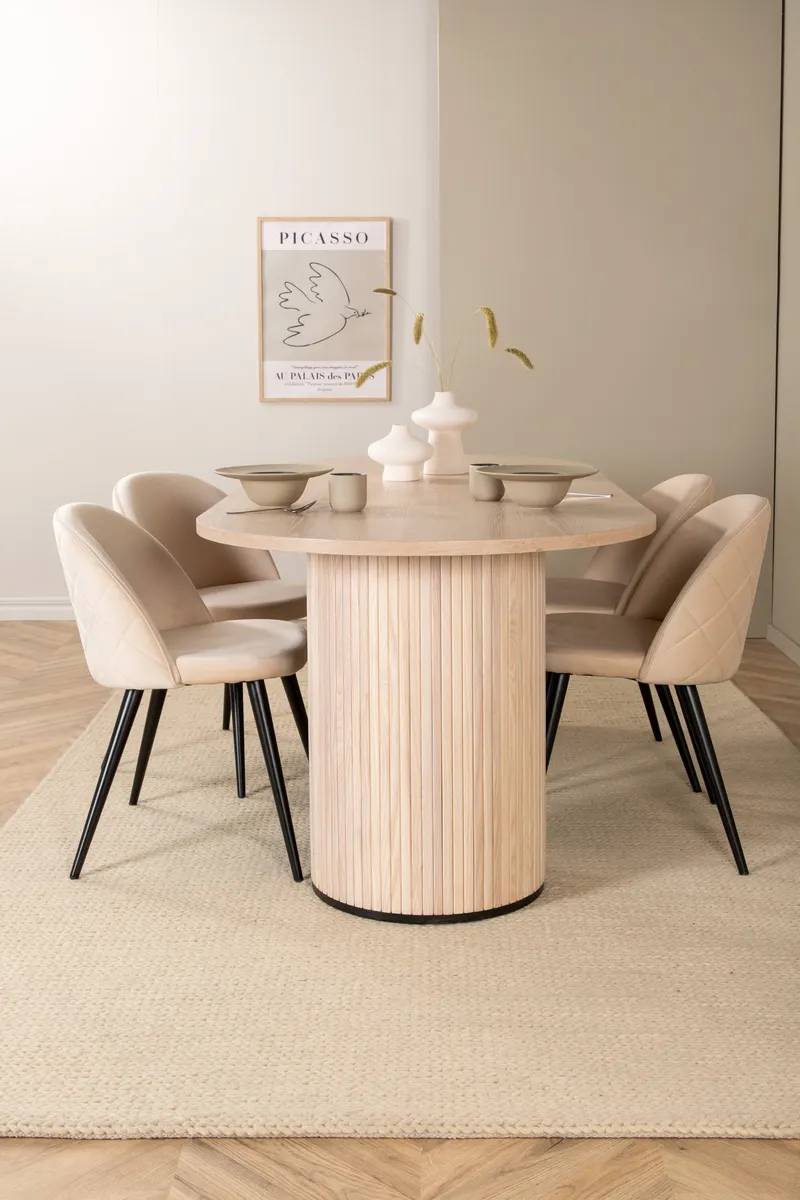 Bianca Oval Esstischgarnitur