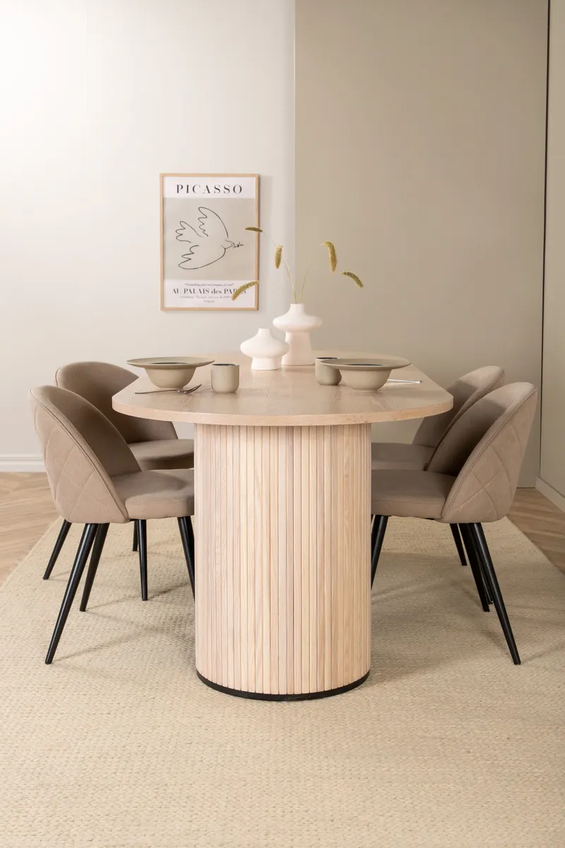 Bianca Oval Esstischgarnitur