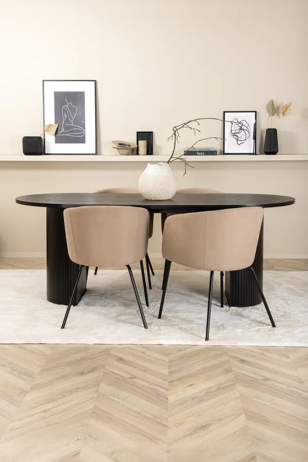 Bianca Oval Esstischgarnitur