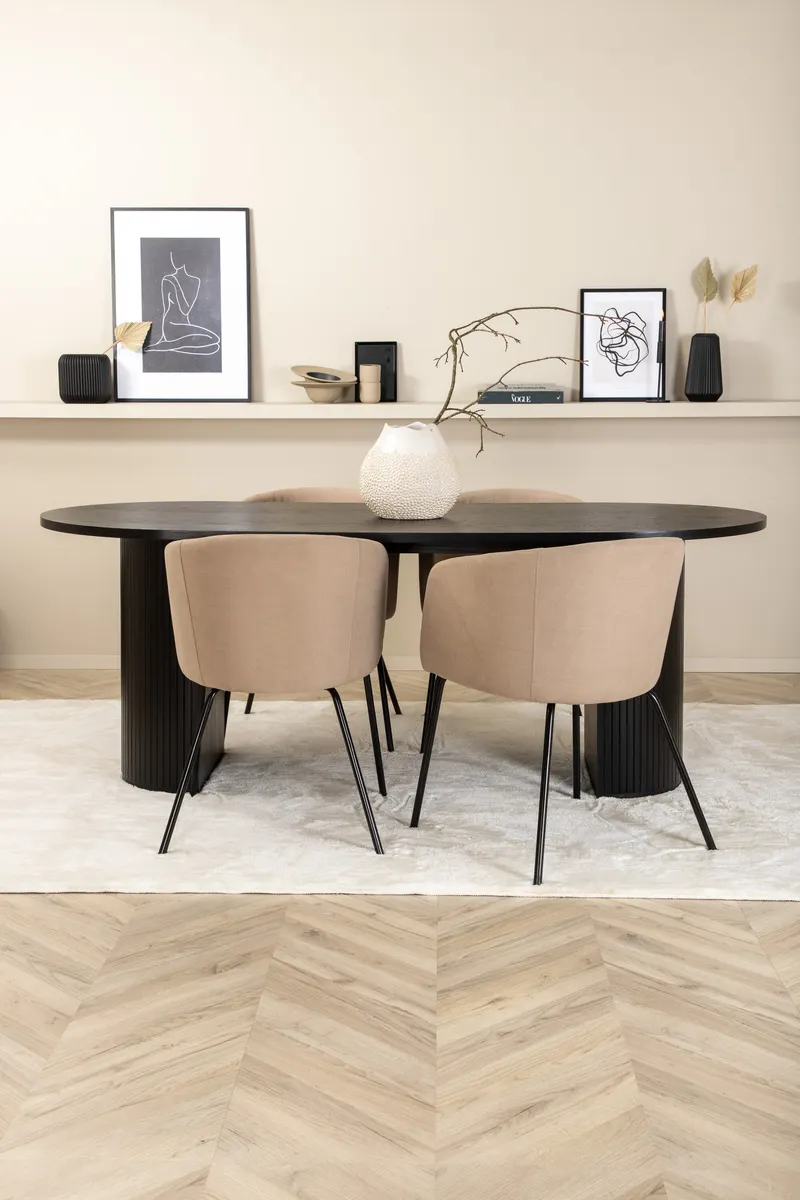 Bianca Oval Esstischgarnitur