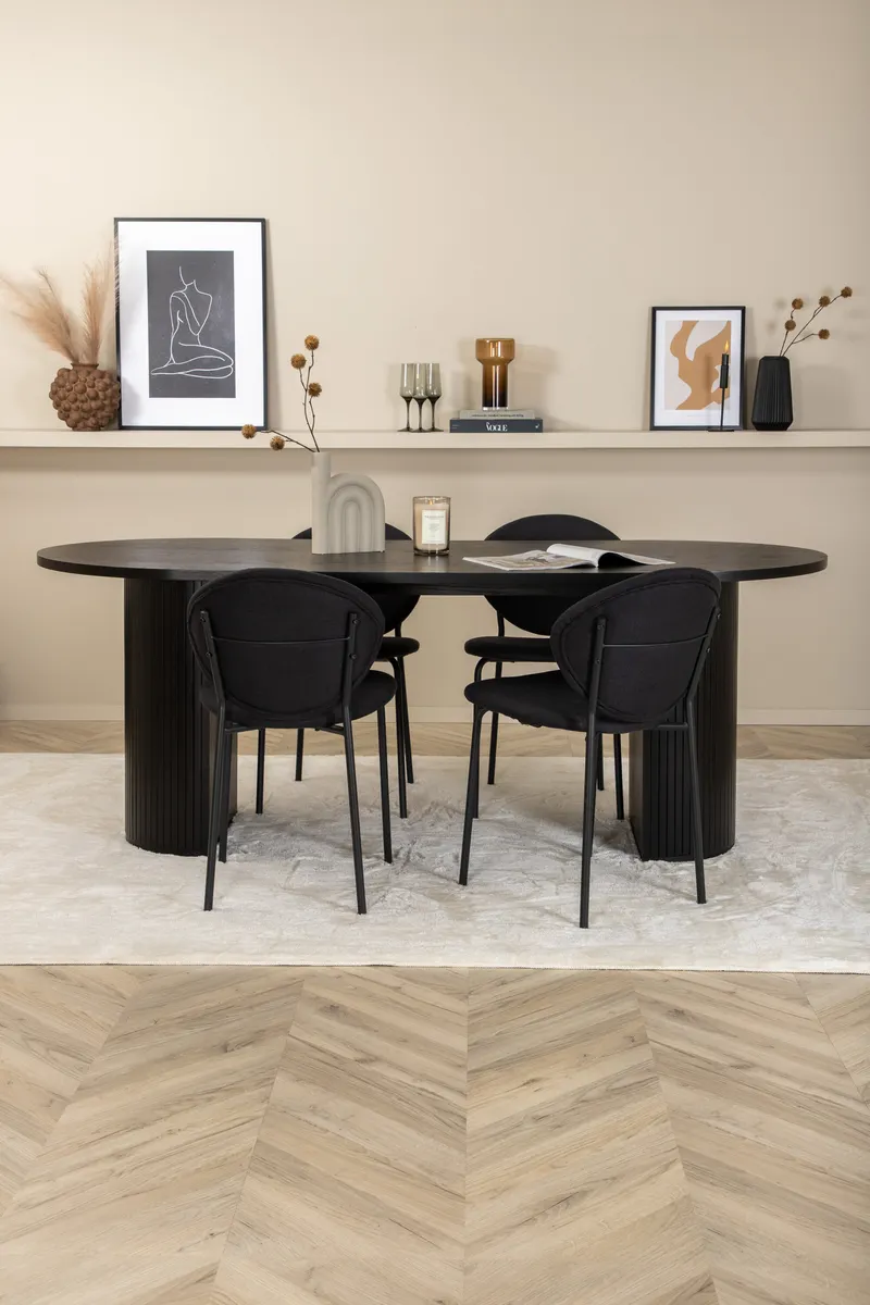 Bianca Oval Esstischgarnitur