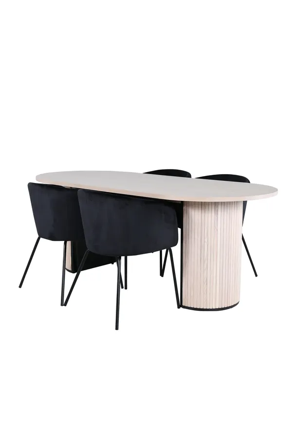 Bianca Oval Esstischgarnitur