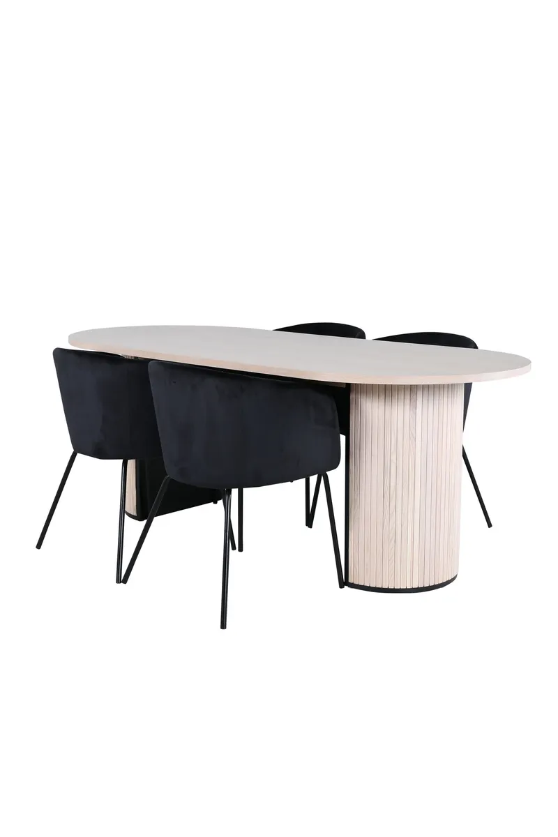 Bianca Oval Esstischgarnitur