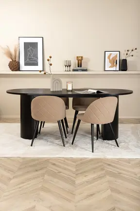 Bianca Oval Esstischgarnitur