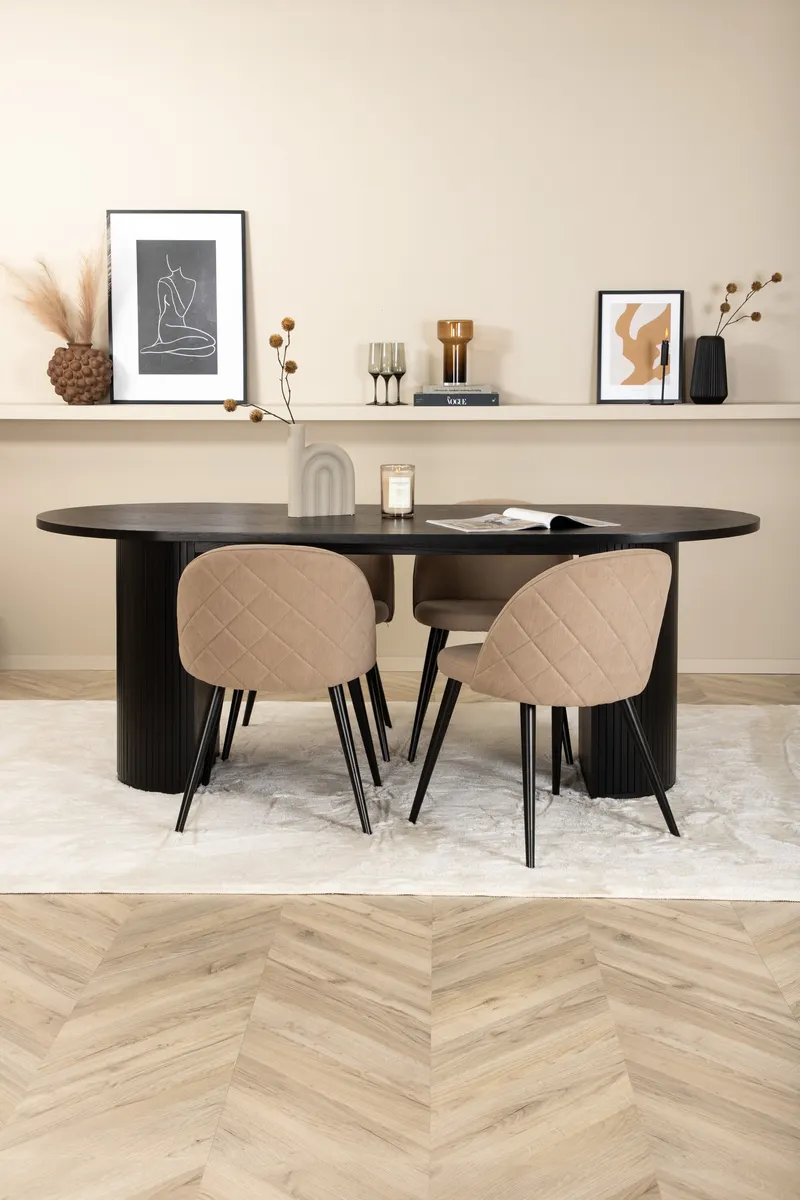 Bianca Oval Esstischgarnitur