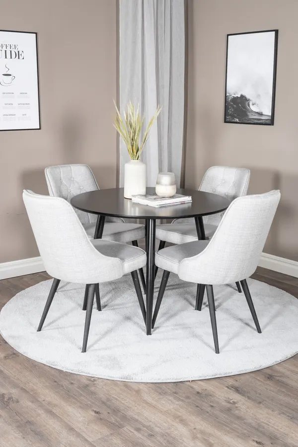 Esszimmergarnitur Plaza mit Stühlen Velvet Deluxe