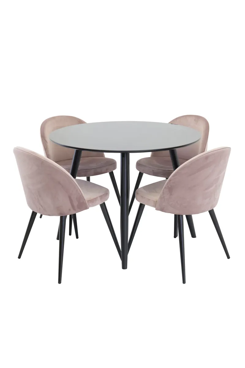 Esstischgarnitur Plaza mit Stühlen Samt