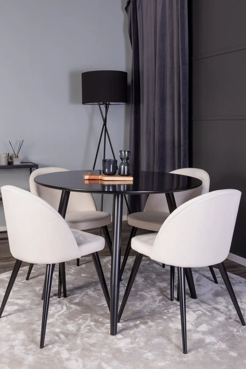 Esstischgarnitur Plaza mit Stühlen Samt