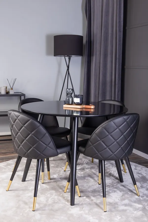 Esstischgarnitur Plaza mit Stühlen Samt