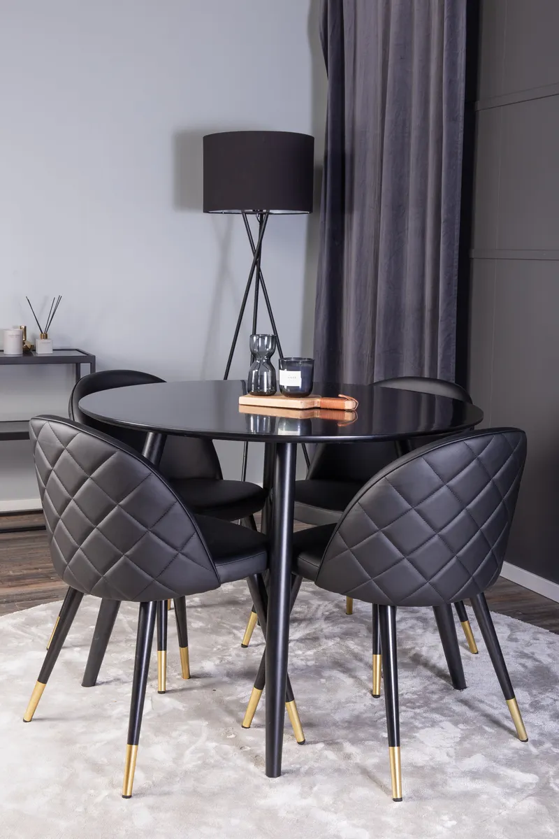 Esstischgarnitur Plaza mit Stühlen Samt